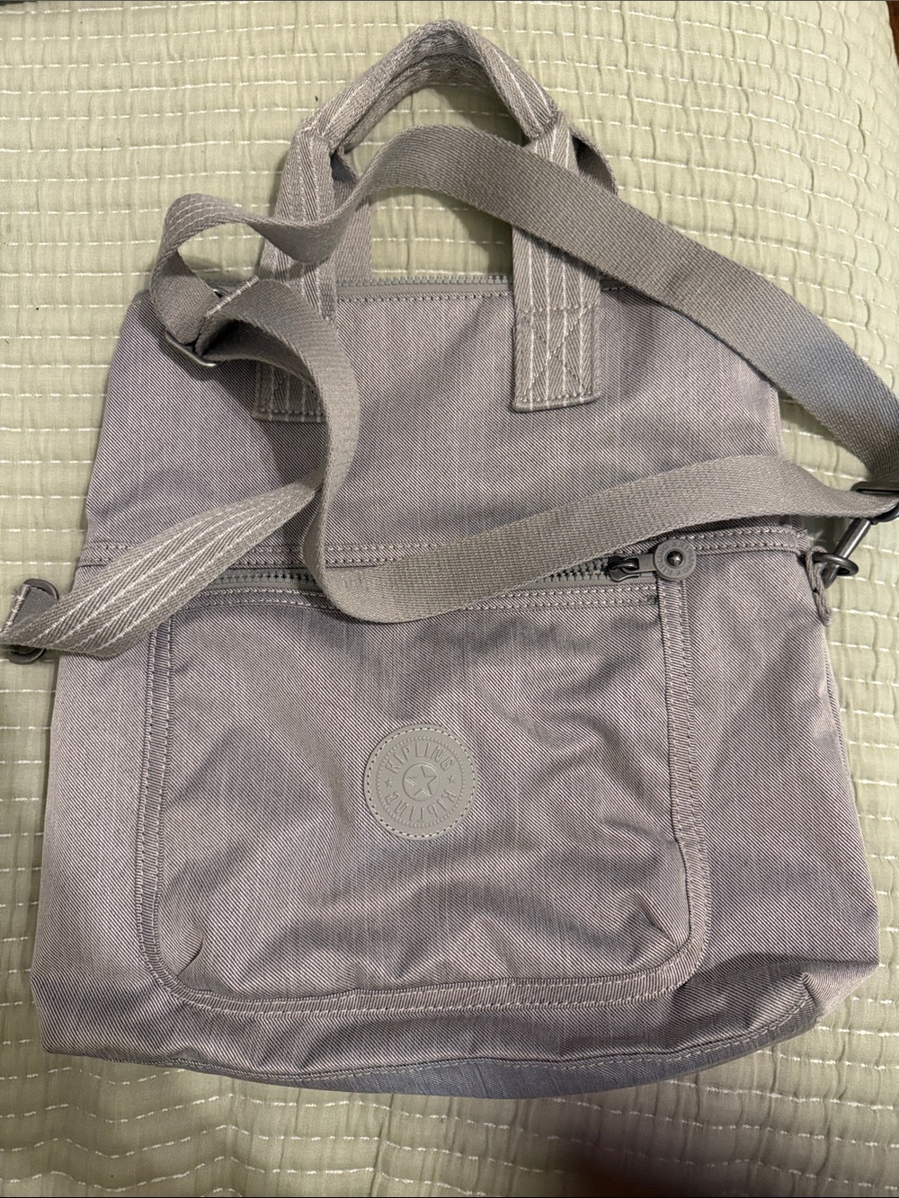 Kipling grey Mauve Convertible Crossbody Tote